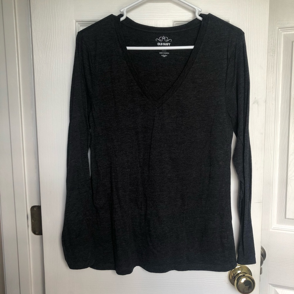 Gray Old Navy Long Sleeve Blouse